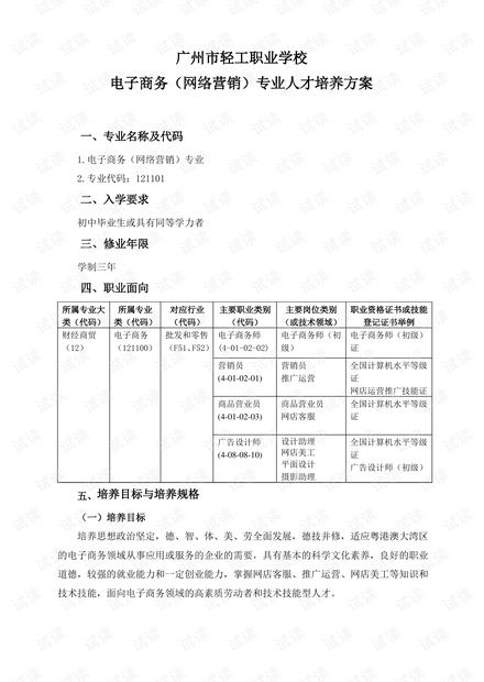电子商务专业申请表